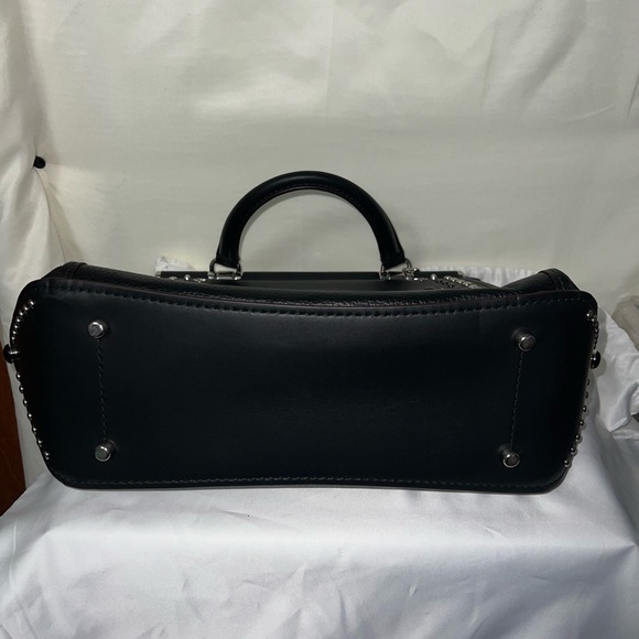 Coach Drifter Grace Pebbled & Suede Leather Studded Framed Satchel NWOT HTF RARE - Picture 14 of 16